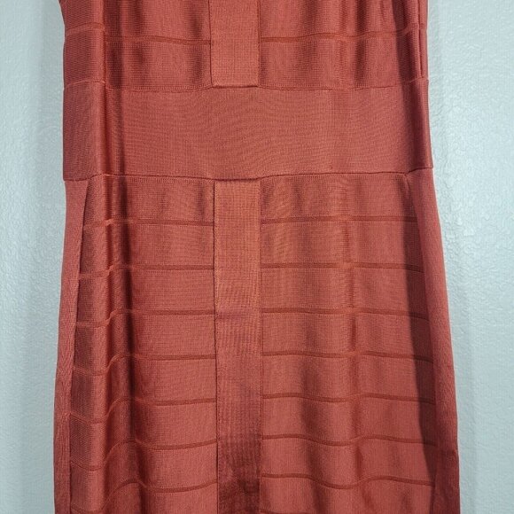French Connection 90s Bandeau Bodycon Dress Size 10 Orange Party Clubwear - Picture 3 of 10